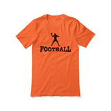 basic football with football player icon on a unisex t-shirt with a black graphic