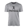 basic football with football player icon on a mens t-shirt with a black graphic