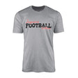 custom football mascot and football player name on a mens t-shirt with a black graphic