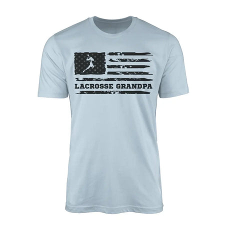 lacrosse grandpa horizontal flag on a mens t-shirt with a black graphic