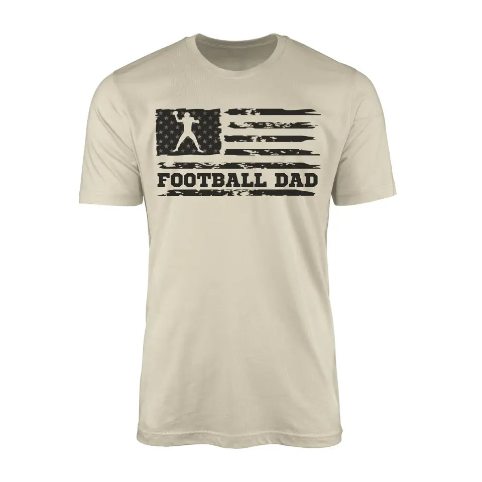 Football Dad Horizontal Flag on a Men's T-Shirt with a Black Graphic