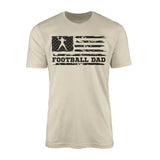 football dad horizontal flag on a mens t-shirt with a black graphic