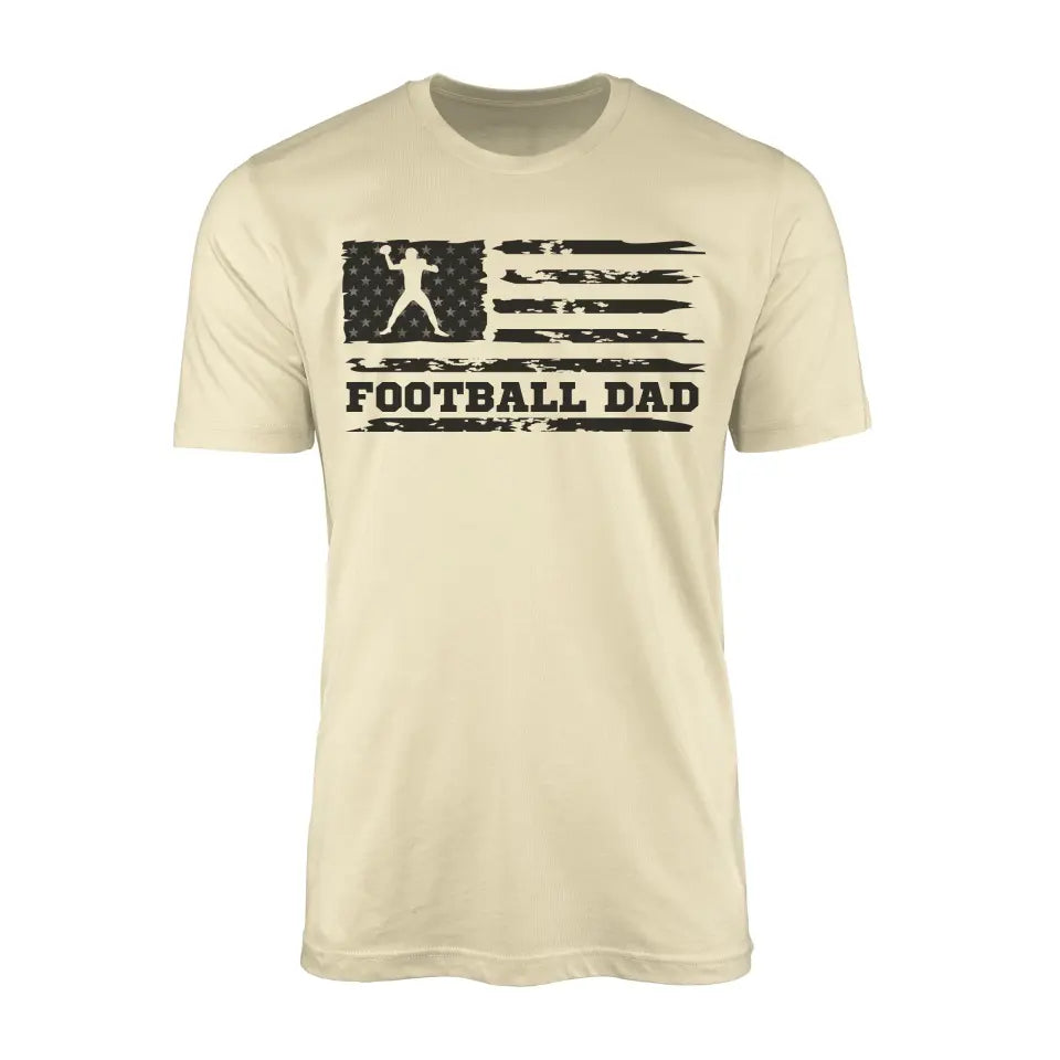 Football Dad Horizontal Flag on a Men's T-Shirt with a Black Graphic