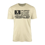 football dad horizontal flag on a mens t-shirt with a black graphic