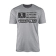 football dad horizontal flag on a mens t-shirt with a black graphic