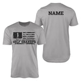 golf grandpa horizontal flag with golfer name on a mens t-shirt with a black graphic