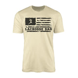 lacrosse dad horizontal flag on a mens t-shirt with a black graphic
