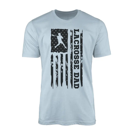 lacrosse dad vertical flag on a mens t-shirt with a black graphic