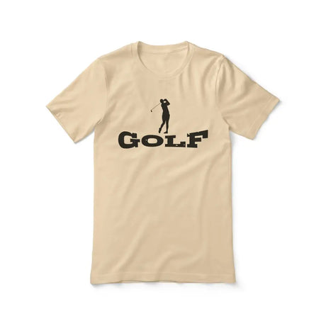 basic golf with golfer icon on a unisex t-shirt with a black graphic