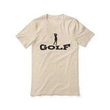 basic golf with golfer icon on a unisex t-shirt with a black graphic