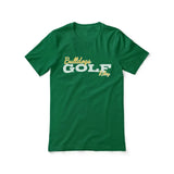 custom golf mascot and golfer name on a unisex t-shirt with a white graphic