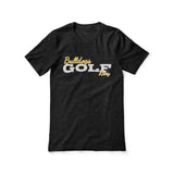 custom golf mascot and golfer name on a unisex t-shirt with a white graphic