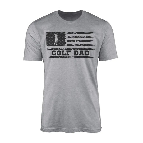 golf dad horizontal flag on a mens t-shirt with a black graphic