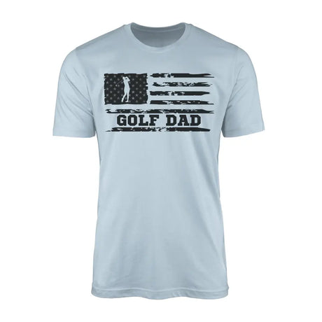 golf dad horizontal flag on a mens t-shirt with a black graphic
