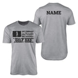 golf dad horizontal flag with golfer name on a mens t-shirt with a black graphic