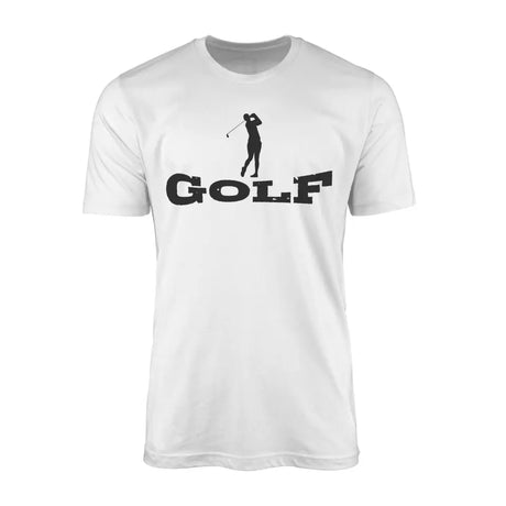 basic golf with golfer icon on a mens t-shirt with a black graphic