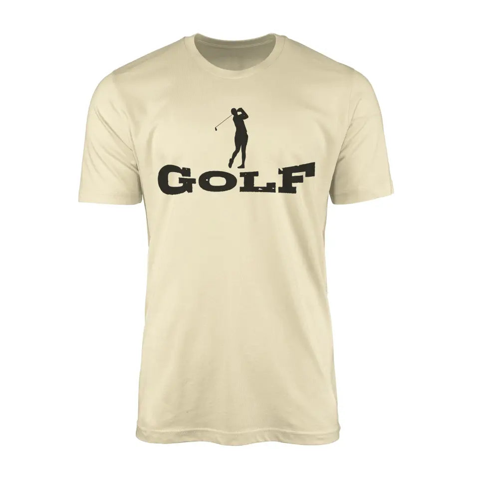 basic golf with golfer icon on a mens t-shirt with a black graphic