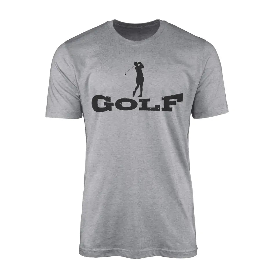 basic golf with golfer icon on a mens t-shirt with a black graphic