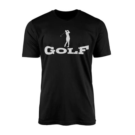 basic golf with golfer icon on a mens t-shirt with a white graphic