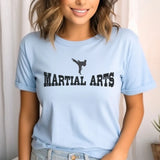 basic martial arts with martial artist icon on a unisex t-shirt with a black graphic