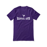 basic martial arts with martial artist icon on a unisex t-shirt with a white graphic