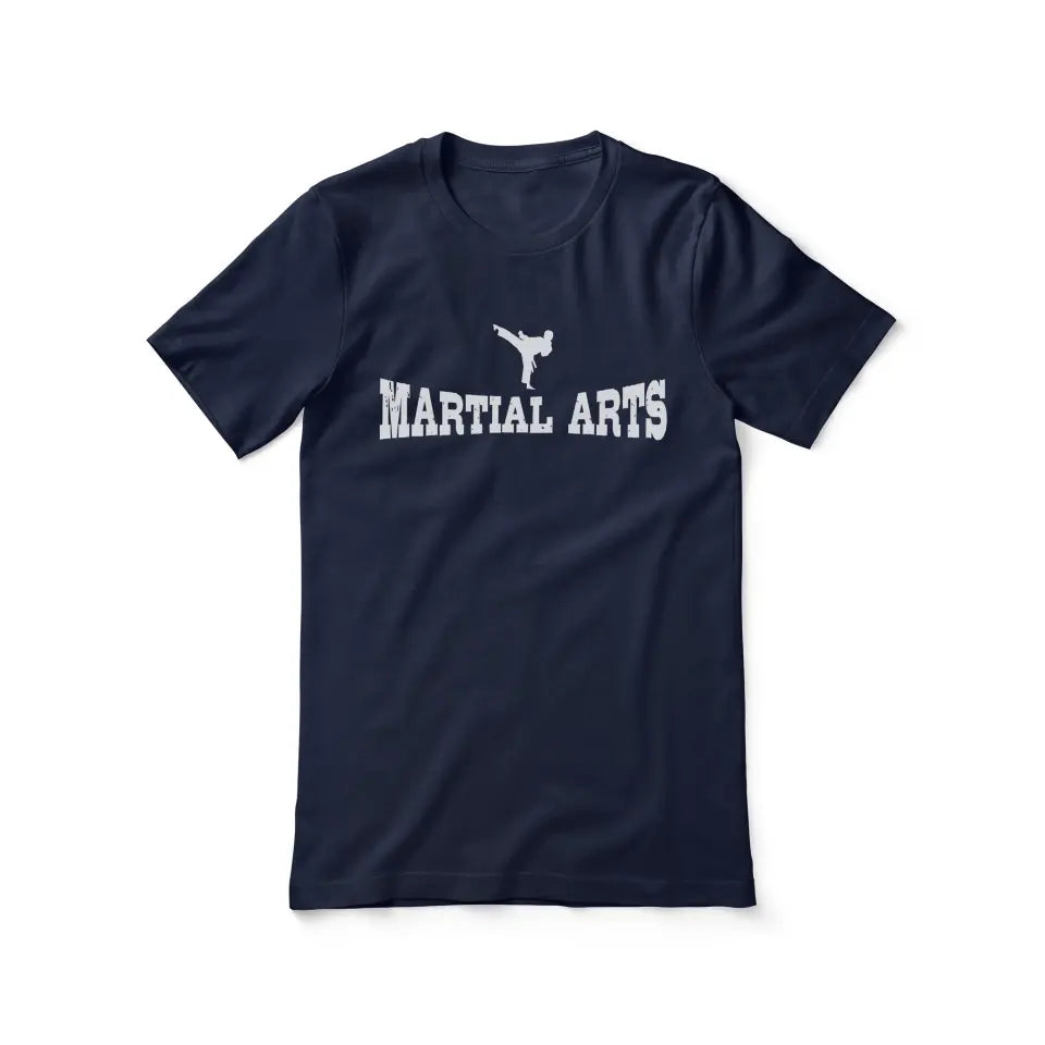 basic martial arts with martial artist icon on a unisex t-shirt with a white graphic