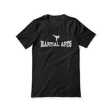 basic martial arts with martial artist icon on a unisex t-shirt with a white graphic