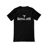 basic martial arts with martial artist icon on a unisex t-shirt with a white graphic