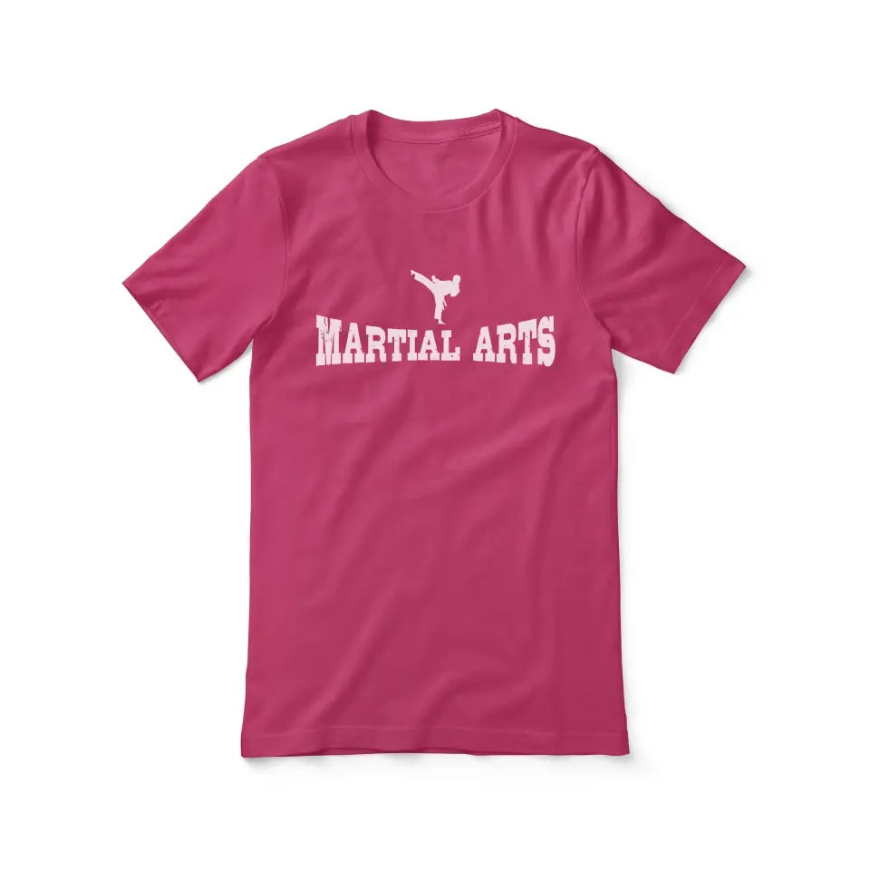 basic martial arts with martial artist icon on a unisex t-shirt with a white graphic