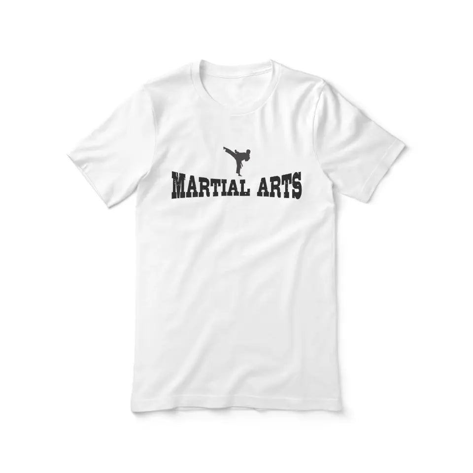 basic martial arts with martial artist icon on a unisex t-shirt with a black graphic