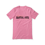 custom martial arts mascot and martial artist name on a unisex t-shirt with a black graphic