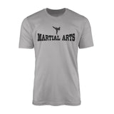 basic martial arts with martial artist icon on a mens t-shirt with a black graphic