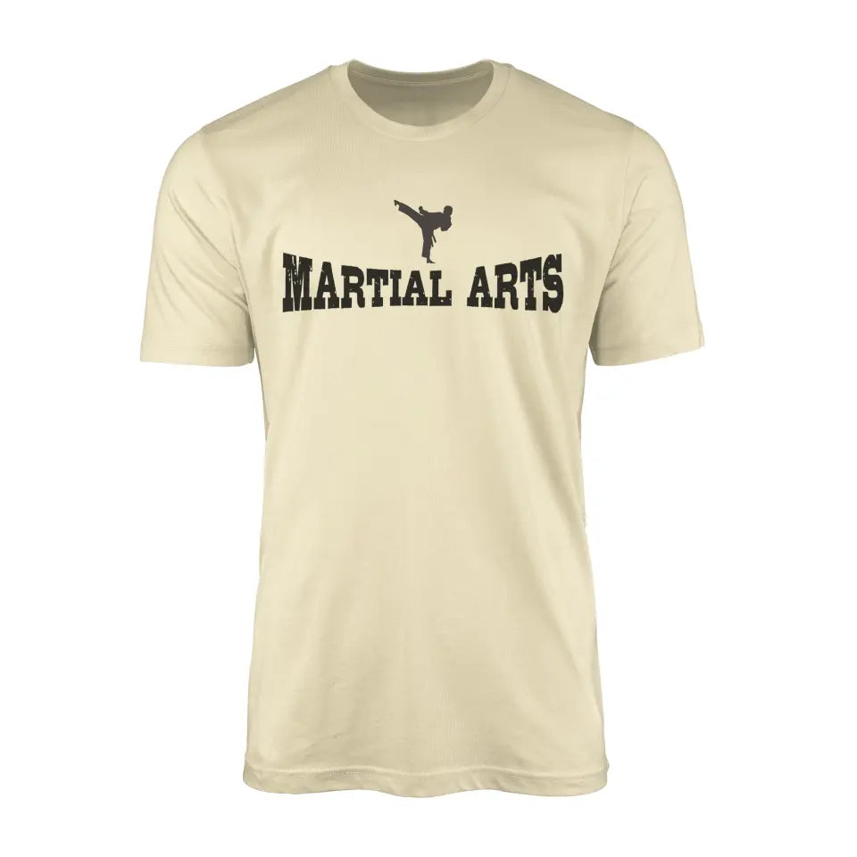 basic martial arts with martial artist icon on a mens t-shirt with a black graphic