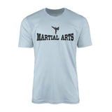 basic martial arts with martial artist icon on a mens t-shirt with a black graphic