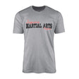 custom martial arts mascot and martial artist name on a mens t-shirt with a black graphic