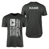 martial arts dad vertical flag with martial artist name on a mens t-shirt with a white graphic