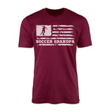 soccer grandpa horizontal flag on a mens t-shirt with a white graphic