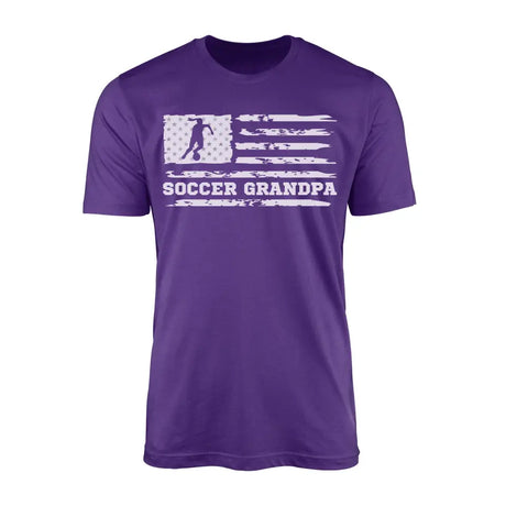 soccer grandpa horizontal flag on a mens t-shirt with a white graphic