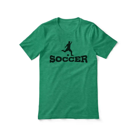 basic soccer with soccer player icon on a unisex t-shirt with a black graphic