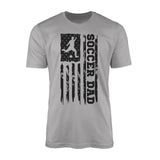 soccer dad vertical flag on a mens t-shirt with a black graphic