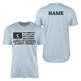 softball grandpa horizontal flag with softball player name on a mens t-shirt with a black graphic