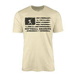 softball grandpa horizontal flag on a mens t-shirt with a black graphic