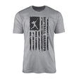 softball grandpa vertical flag on a mens t-shirt with a black graphic