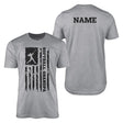 softball grandpa vertical flag with softball player name on a mens t-shirt with a black graphic