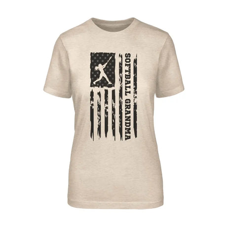 softball grandma vertical flag on a unisex t-shirt with a black graphic