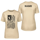 softball grandma vertical flag with softball player name on a unisex t-shirt with a black graphic