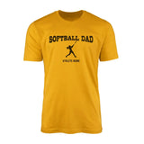 Softball Dad with Softball Player Icon and Softball Player Name | Men's T-Shirt | Black Graphic