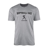 Softball Dad with Softball Player Icon and Softball Player Name | Men's T-Shirt | Black Graphic