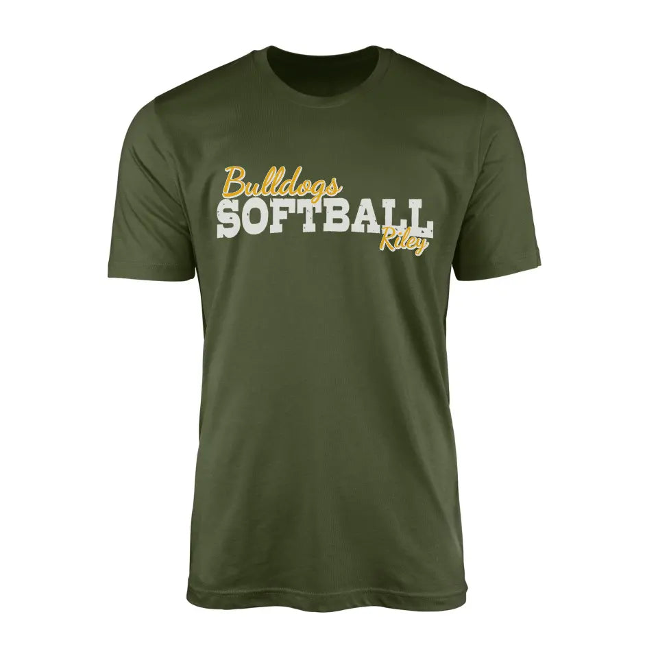 Custom Softball Mascot and Softball Player Name | Men's T-Shirt | White Graphic