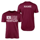 Softball Dad Horizontal Flag With Softball Player Name on a Men's T-Shirt with a White Graphic